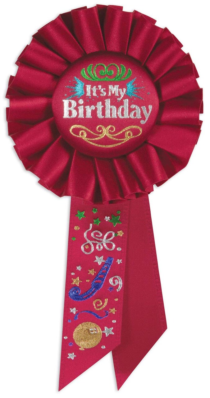 Red It&#x27;s My Birthday Rosette (Pack of 6)